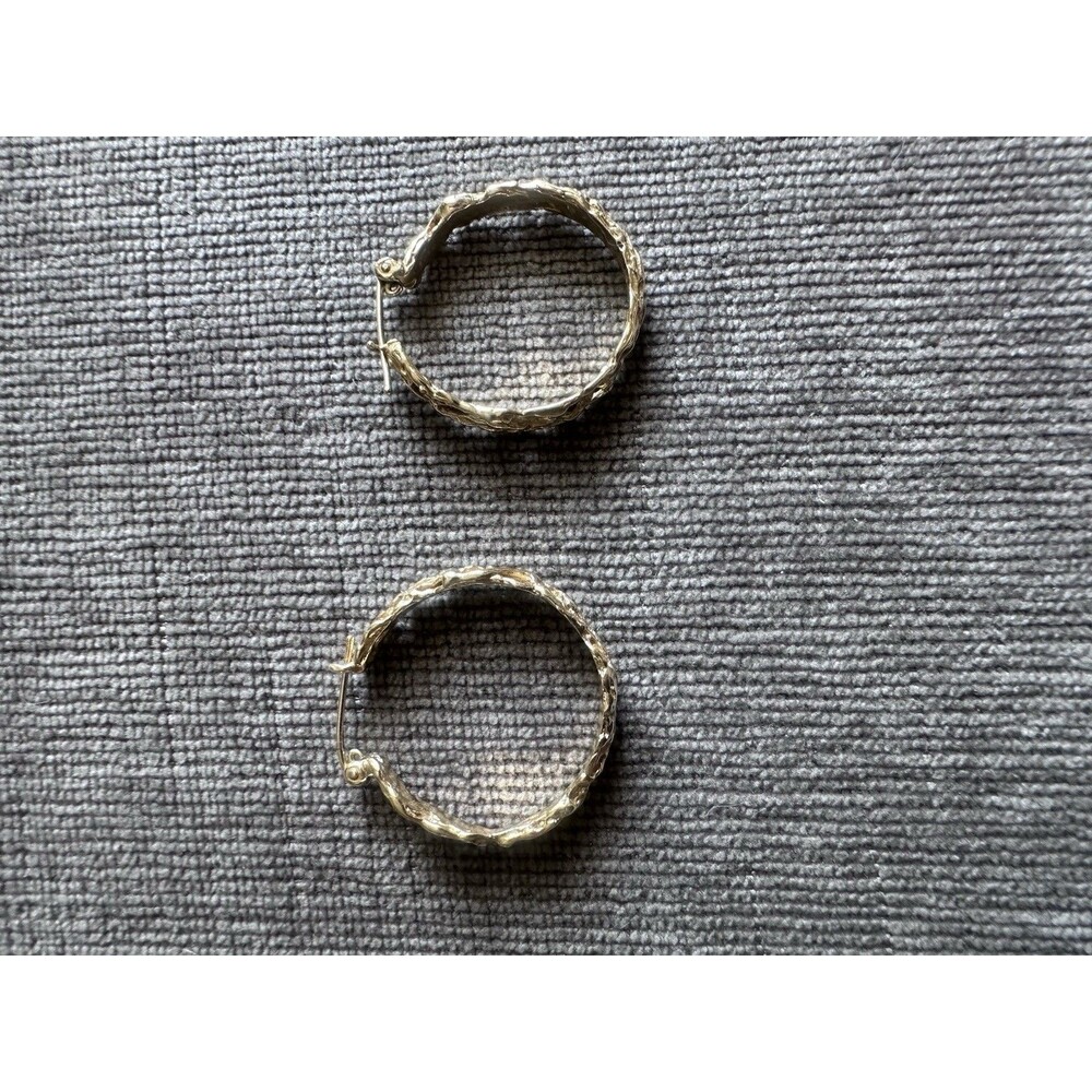 Monet vintage gold hoop earrings rare beautiful natural made style - Picture 6 of 8